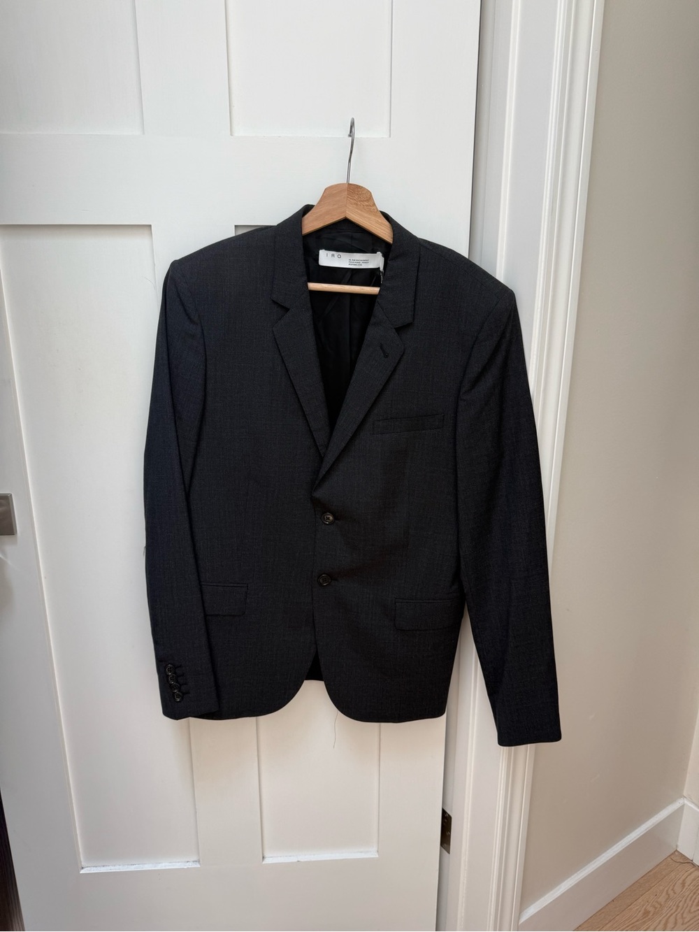 IRO NWT Charcoal Gray Wool Blazer Jacket: Size 48 EUR / 38 US